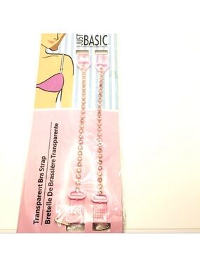 NWT BRA STRAPS TRANSPARENT PINK WITH RHINESTONES!!!